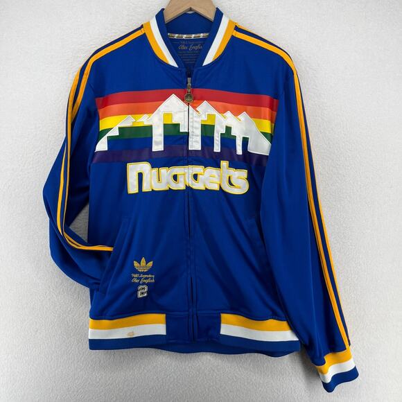 DENVER NUGGETS Jacket Adult M ALEX ENGLISH ADIDAS NBA Legendary #2 Basketball